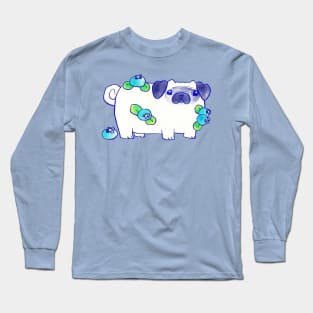 Blueberry Pug Watercolor Long Sleeve T-Shirt